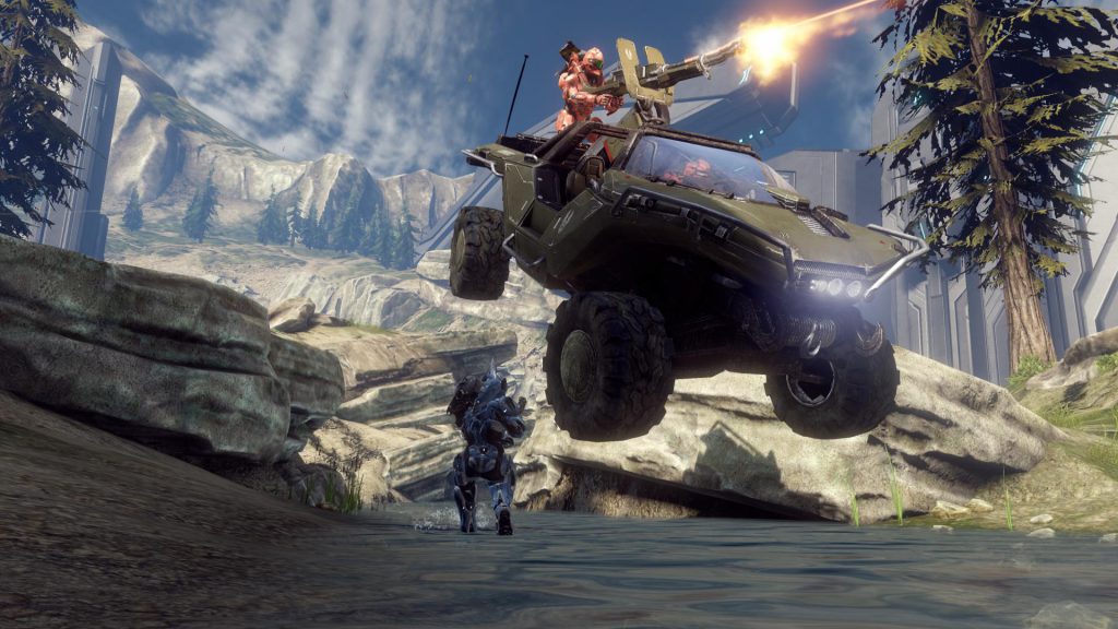 A Warthog on the Valhalla multiplayer map.